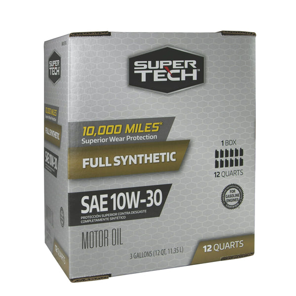 Super Tech Full Synthetic SAE 10W-30 Motor Oil, 12 Quart Bag (3 gallons) EasyOptionXY LLC