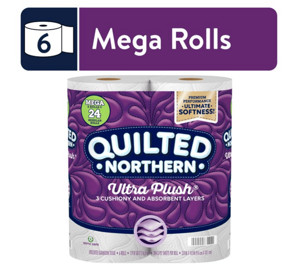 Quilted Northern Ultra Plush Toilet Paper, 6 Mega Rolls EasyOptionXY LLC