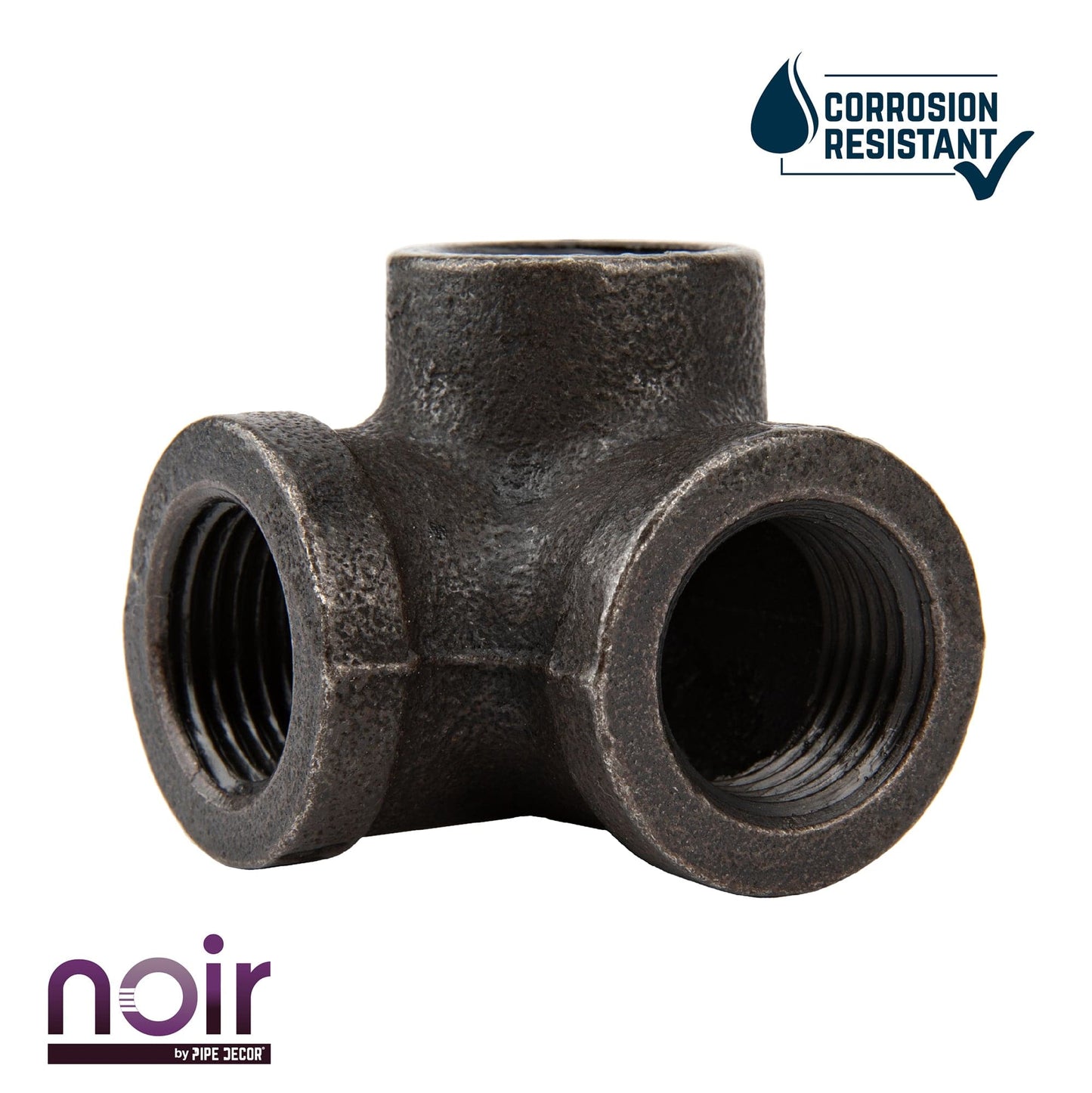 1/2 in.  Prefinished Matte Black Side Outlet Elbow PIPE DECOR