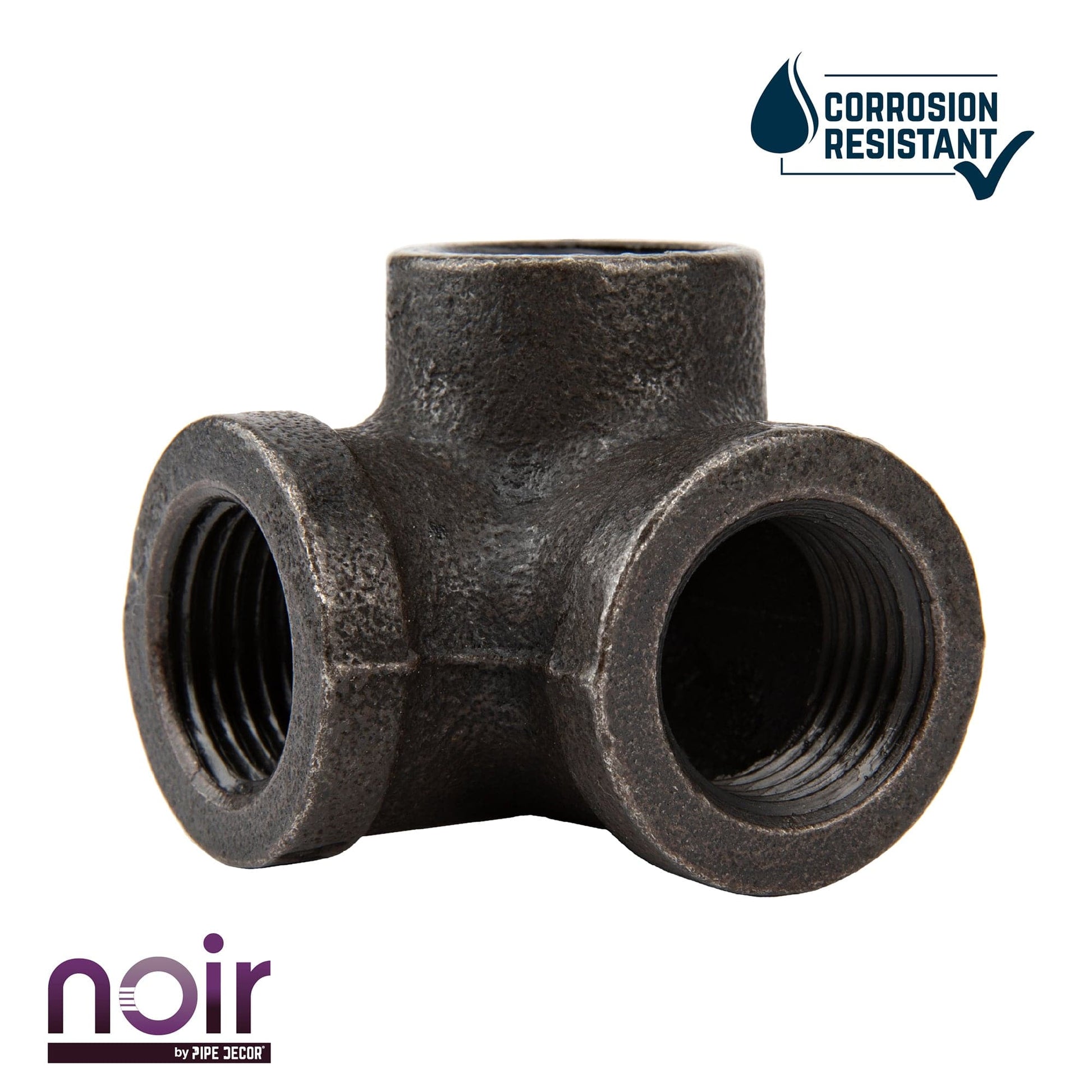 1/2 in.  Prefinished Matte Black Side Outlet Elbow PIPE DECOR