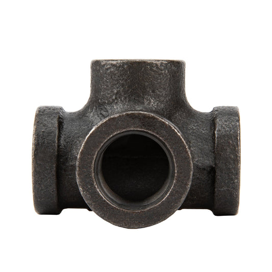 1/2 in.  Prefinished Matte Black Side Outlet Tee PIPE DECOR
