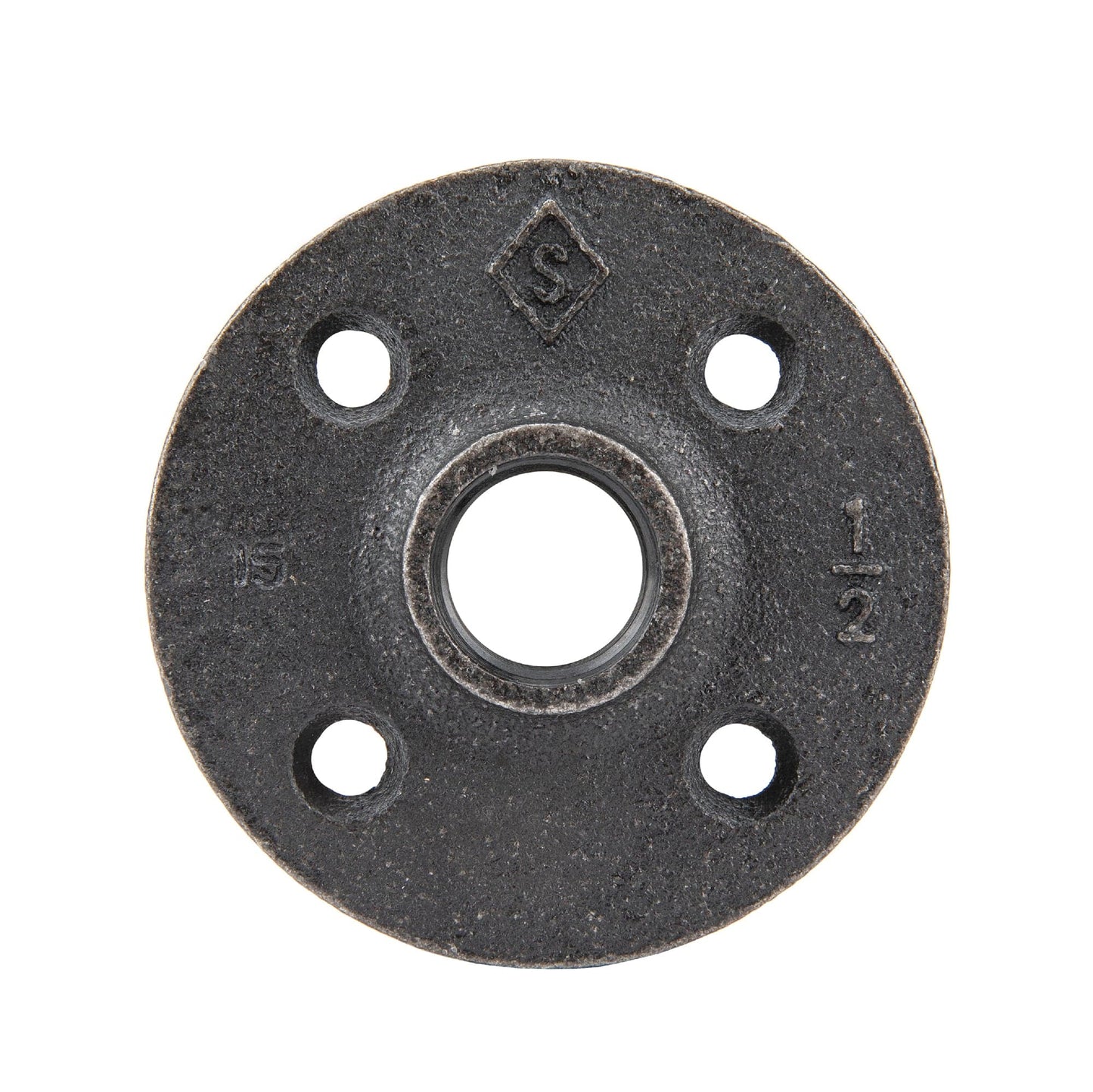 1/2 in. Prefinished Matte Black Floor Flange PIPE DECOR