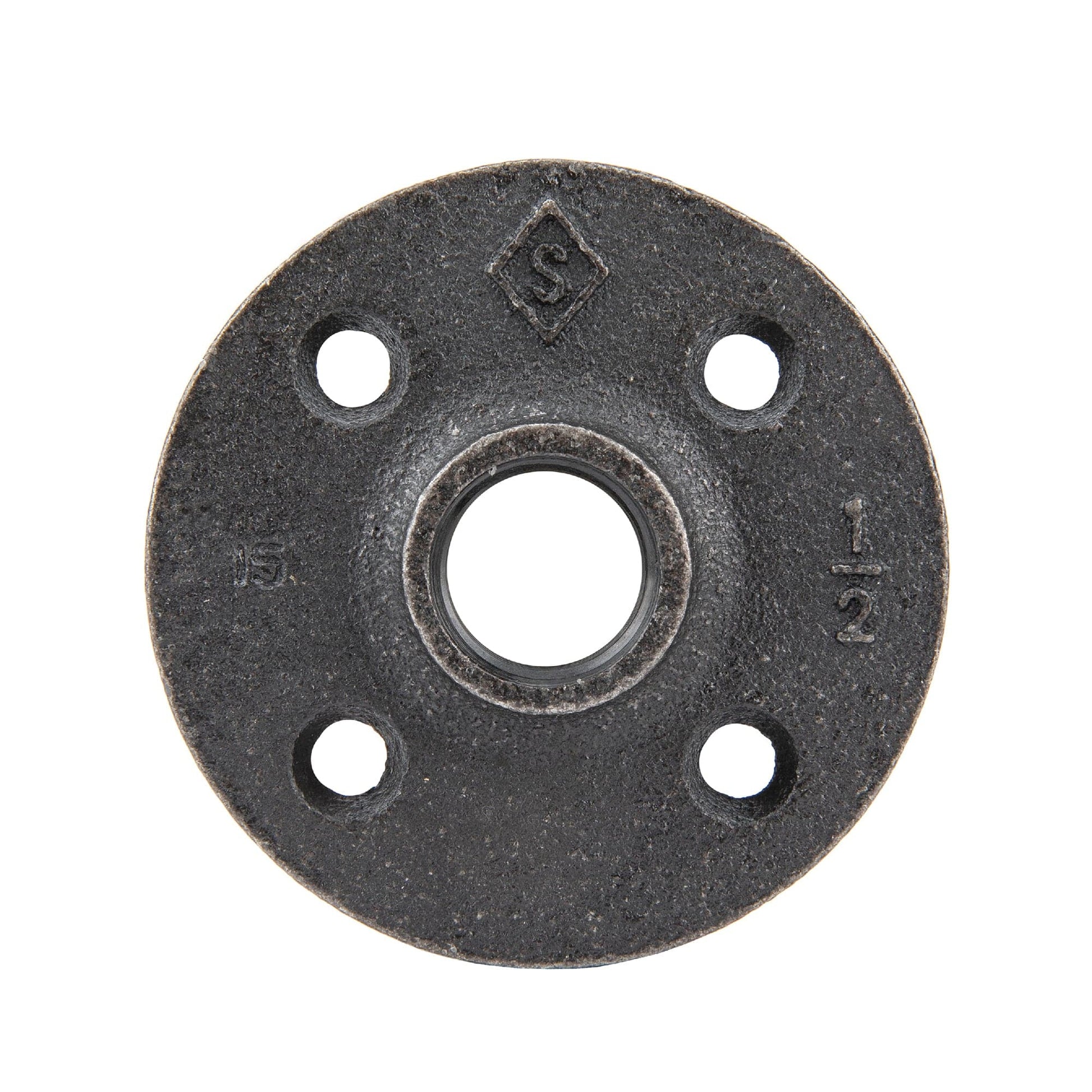 1/2 in. Prefinished Matte Black Floor Flange PIPE DECOR