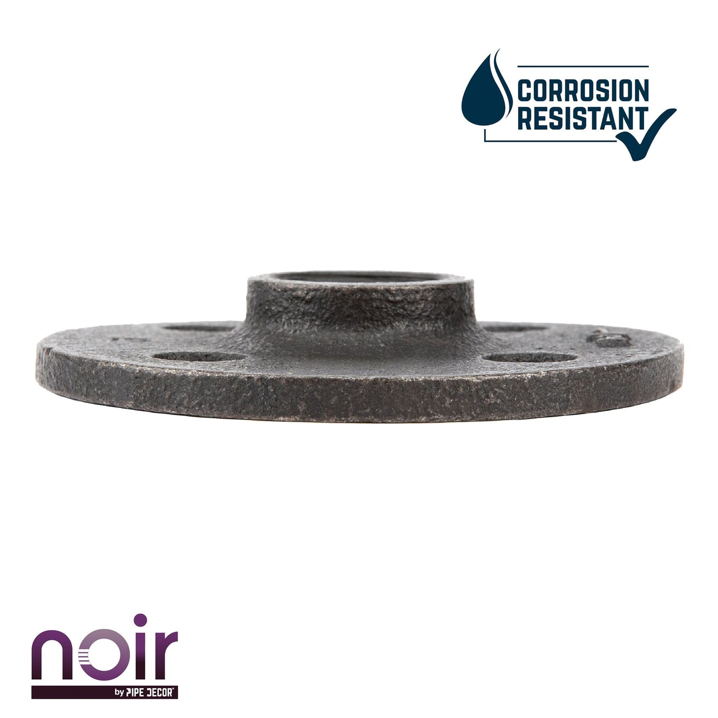 1/2 in. Prefinished Matte Black Floor Flange PIPE DECOR