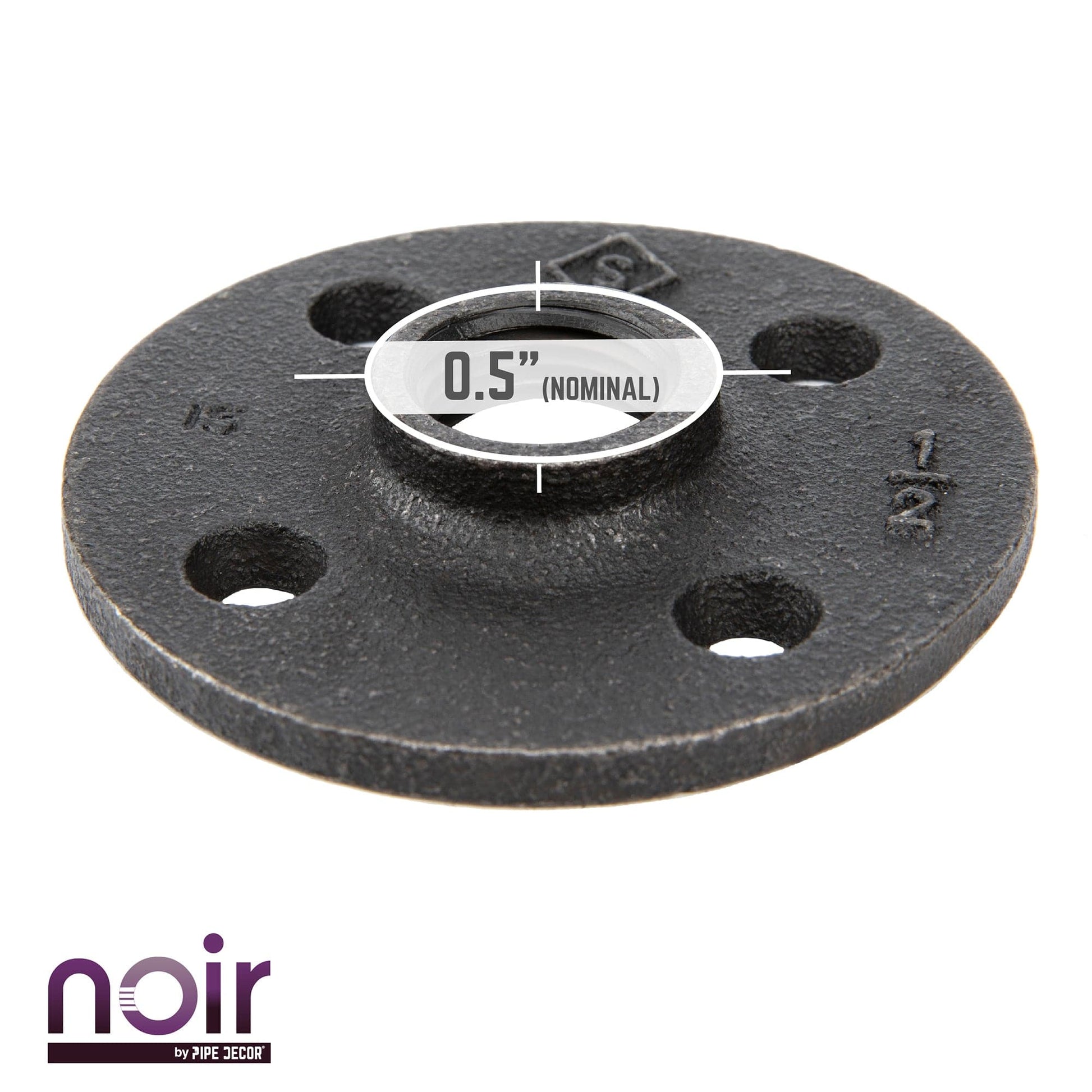 1/2 in. Prefinished Matte Black Floor Flange PIPE DECOR