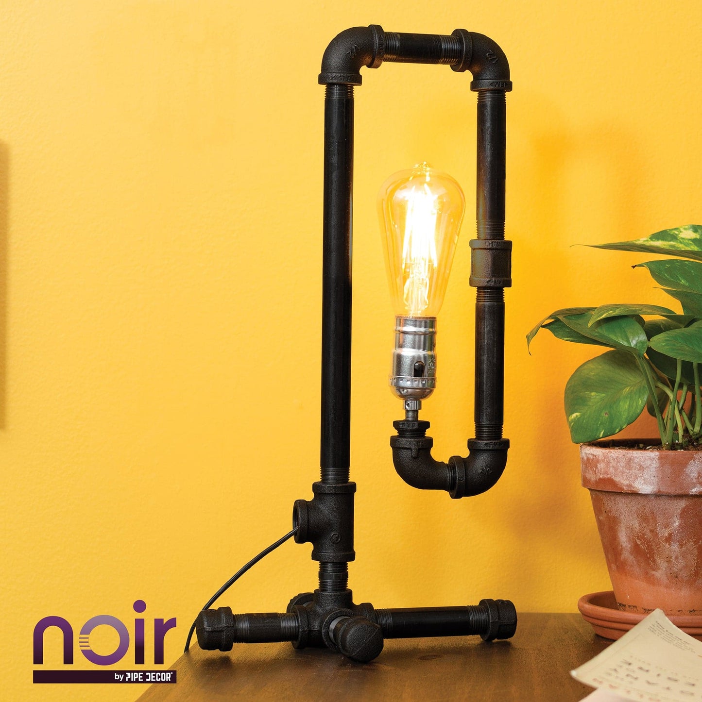 1/2 in. Prefinished Matte Black Union PIPE DECOR