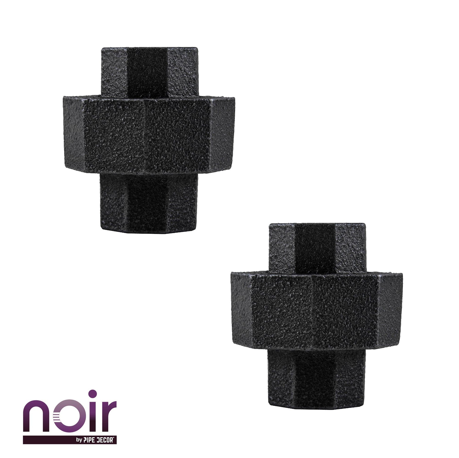 1/2 in. Prefinished Matte Black Union PIPE DECOR