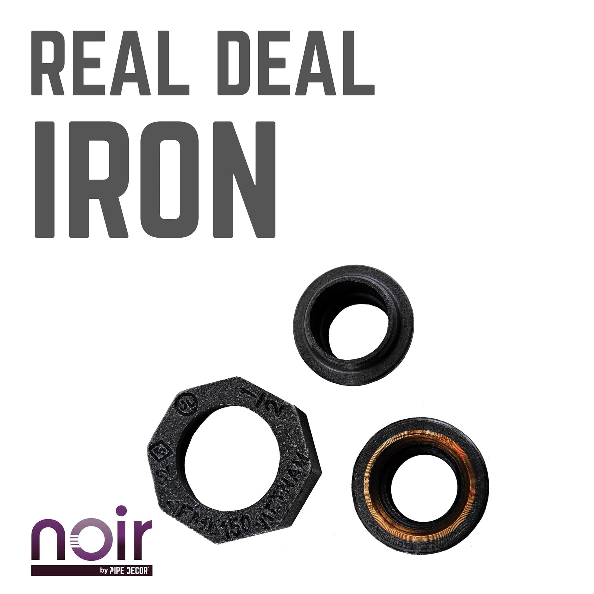 1/2 in. Prefinished Matte Black Union PIPE DECOR