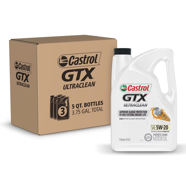 Castrol GTX Ultraclean 5W-20 Synthetic Blend Motor Oil, 5 Quarts, Case of 3 EasyOptionXY LLC