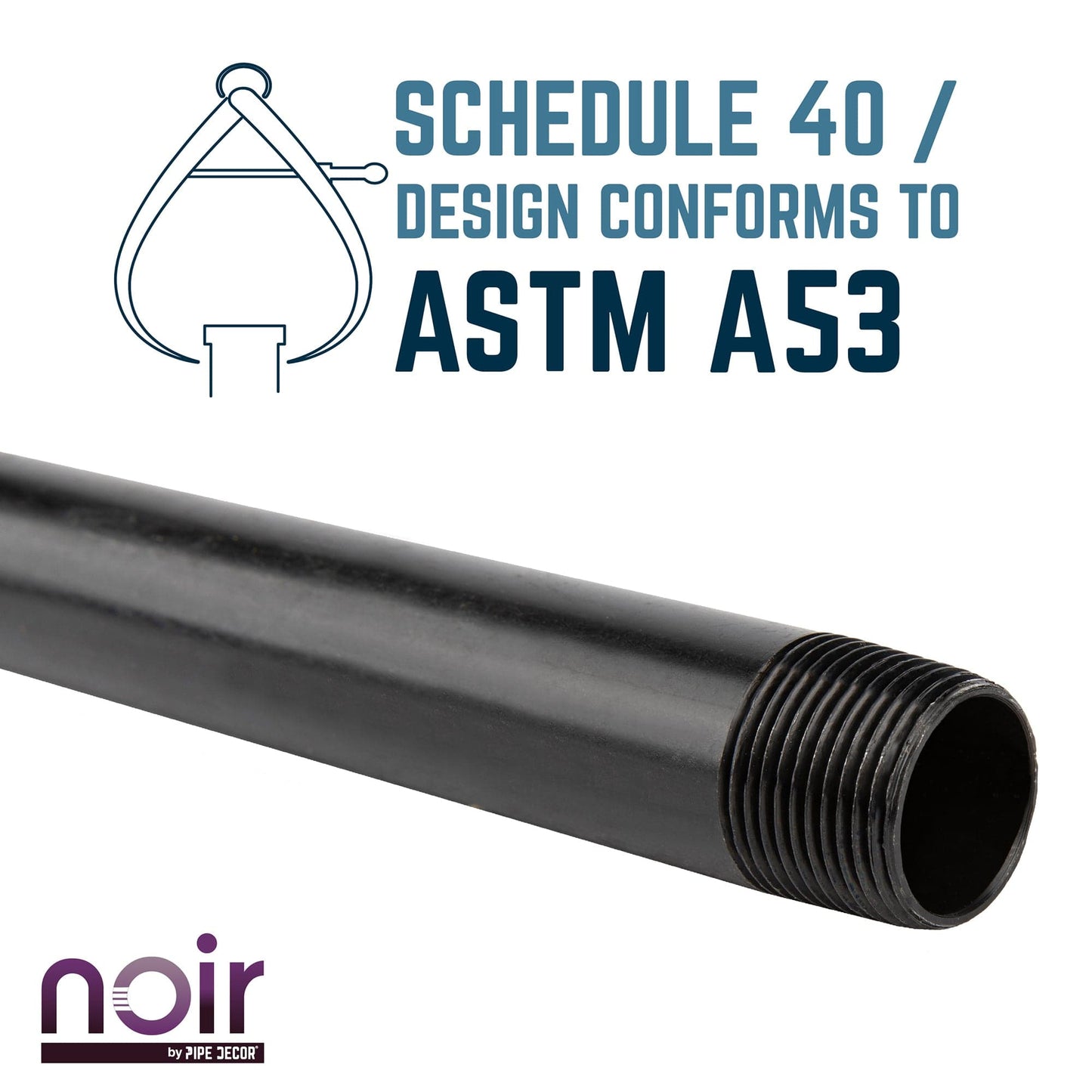 1/2 in. x 11 in. Prefinished Matte Black Pipe