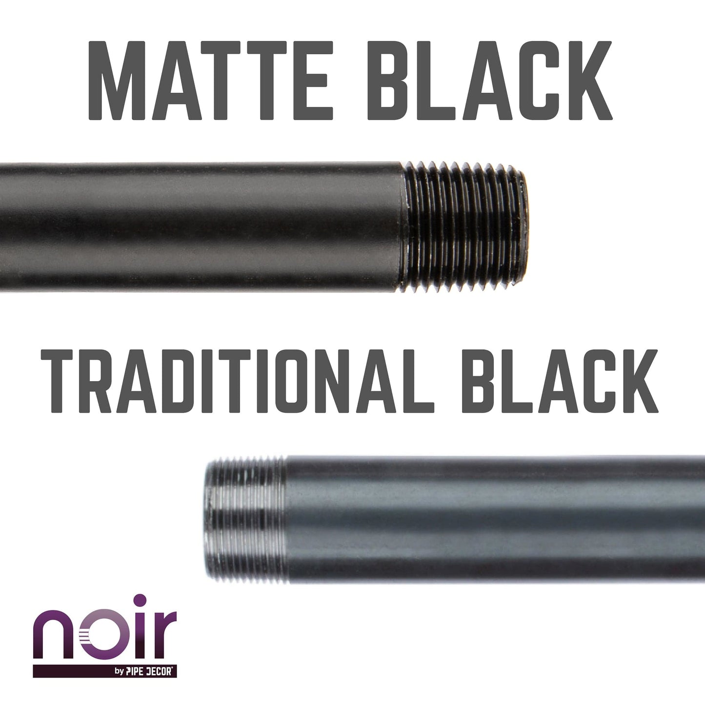 1/2 in. x 12 in. Prefinished Matte Black Pipe PIPE DECOR