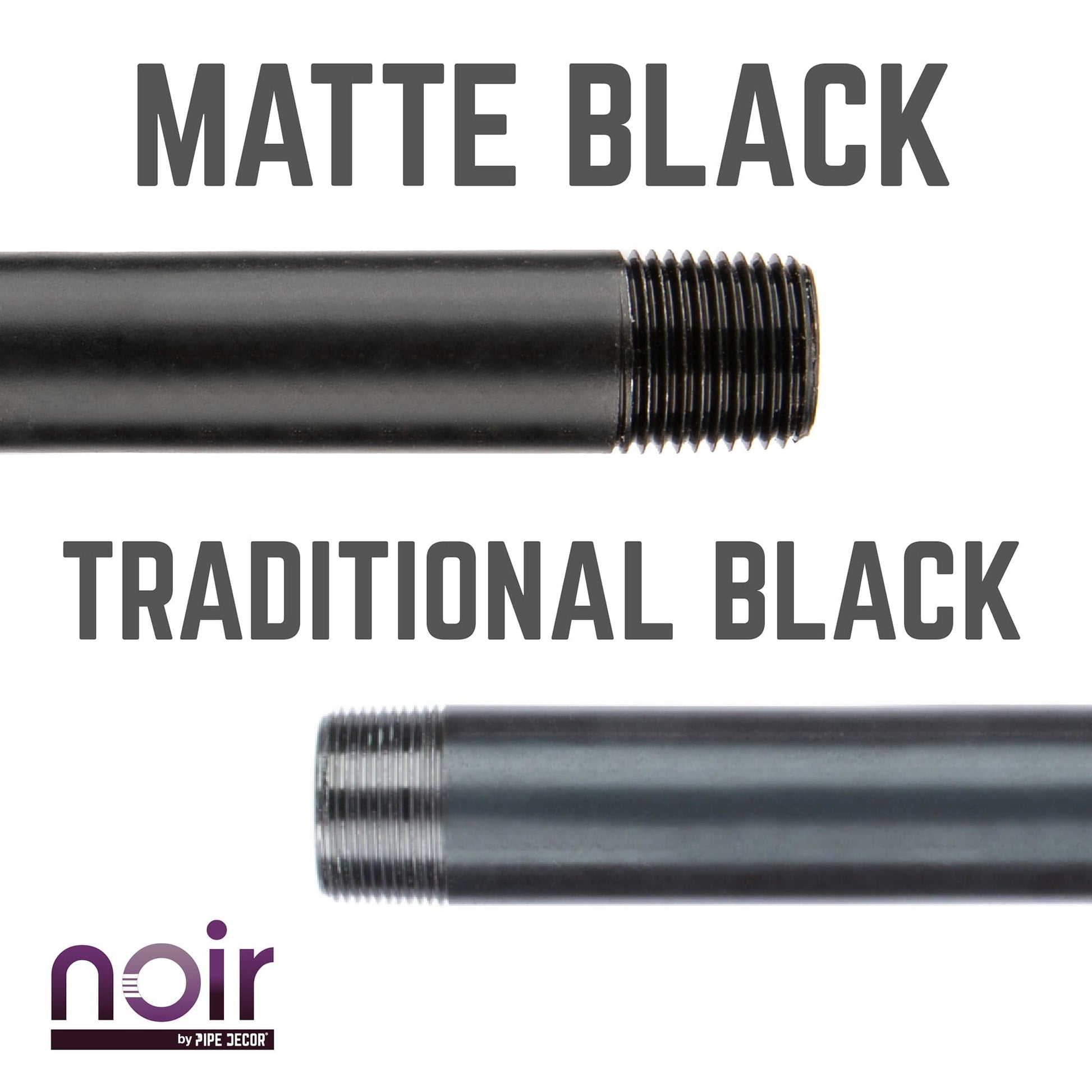 1/2 in. x 12 in. Prefinished Matte Black Pipe PIPE DECOR