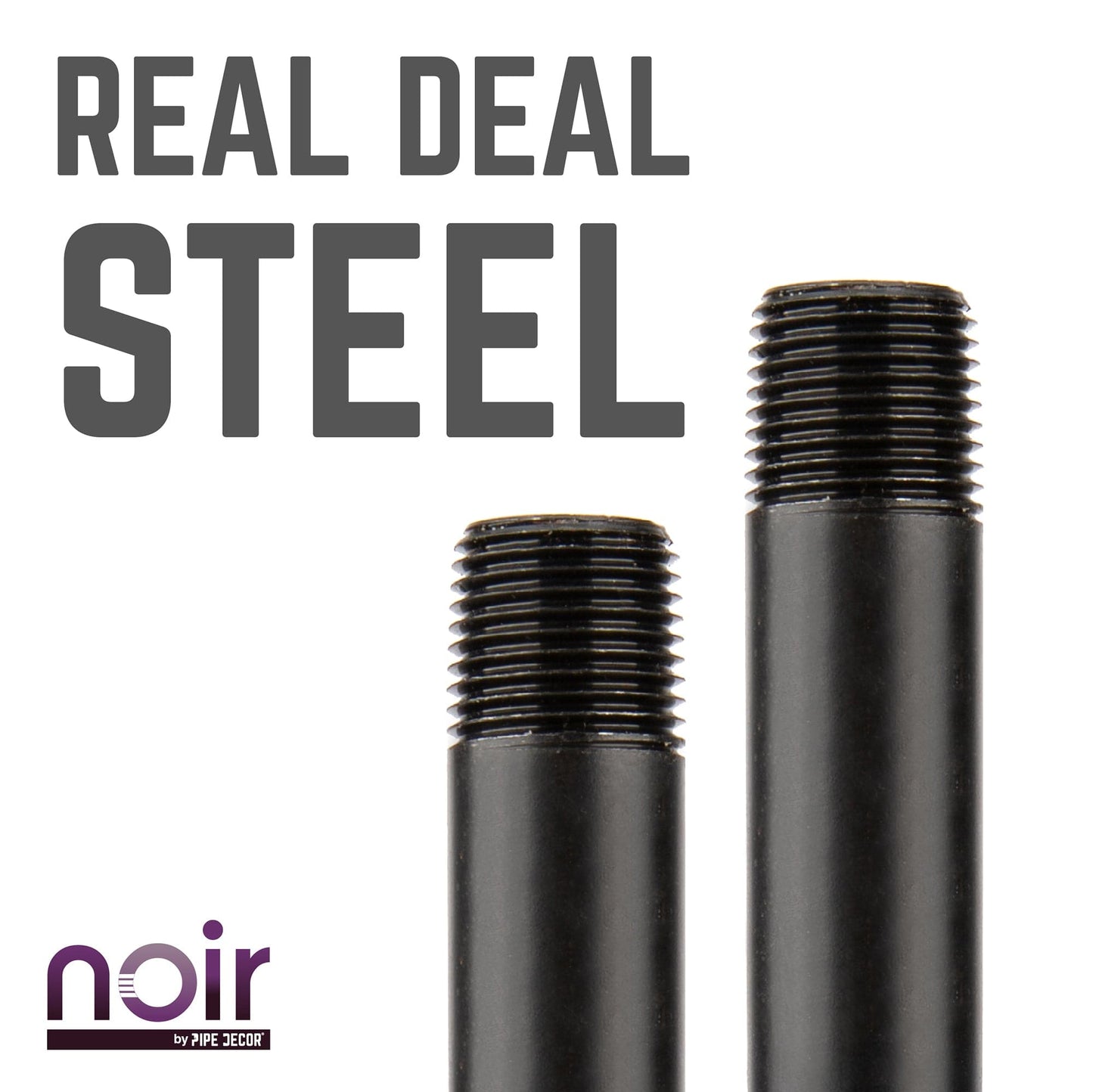 1/2 in. x 12 in. Prefinished Matte Black Pipe PIPE DECOR
