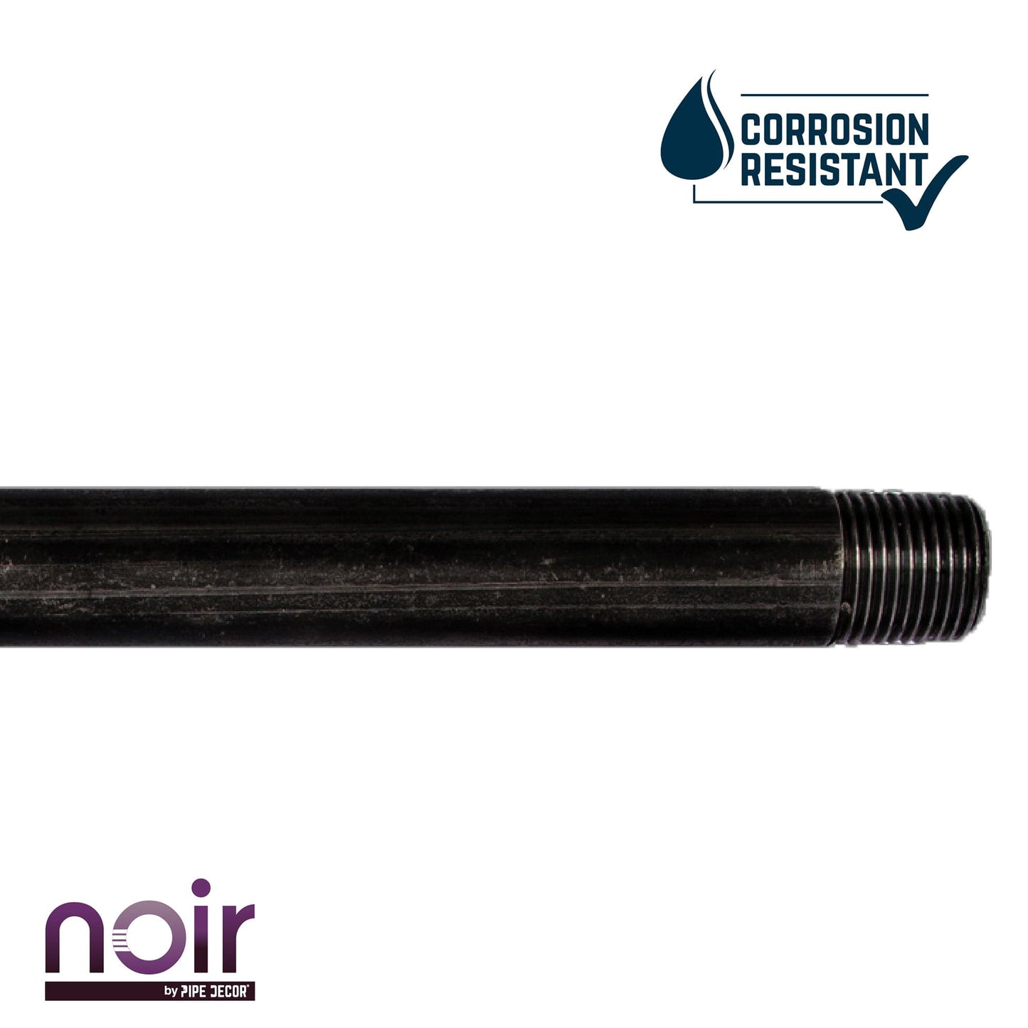 1/2 in. x 10 in. Prefinished Matte Black Pipe