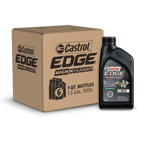 Castrol EDGE High Mileage 5W-20 Advanced Full Synthetic Motor Oil, 1 Quart, Case of 6 EasyOptionXY LLC