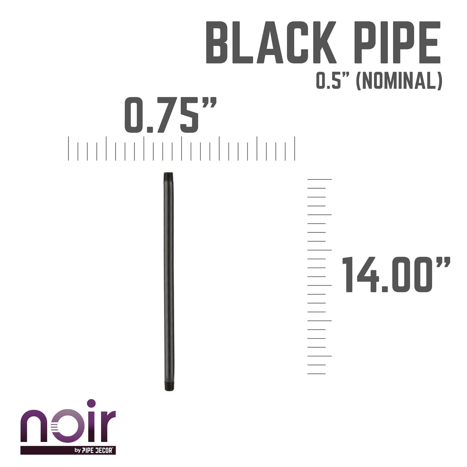 1/2 in. x 24 in. Prefinished Matte Black Pipe PIPE DECOR