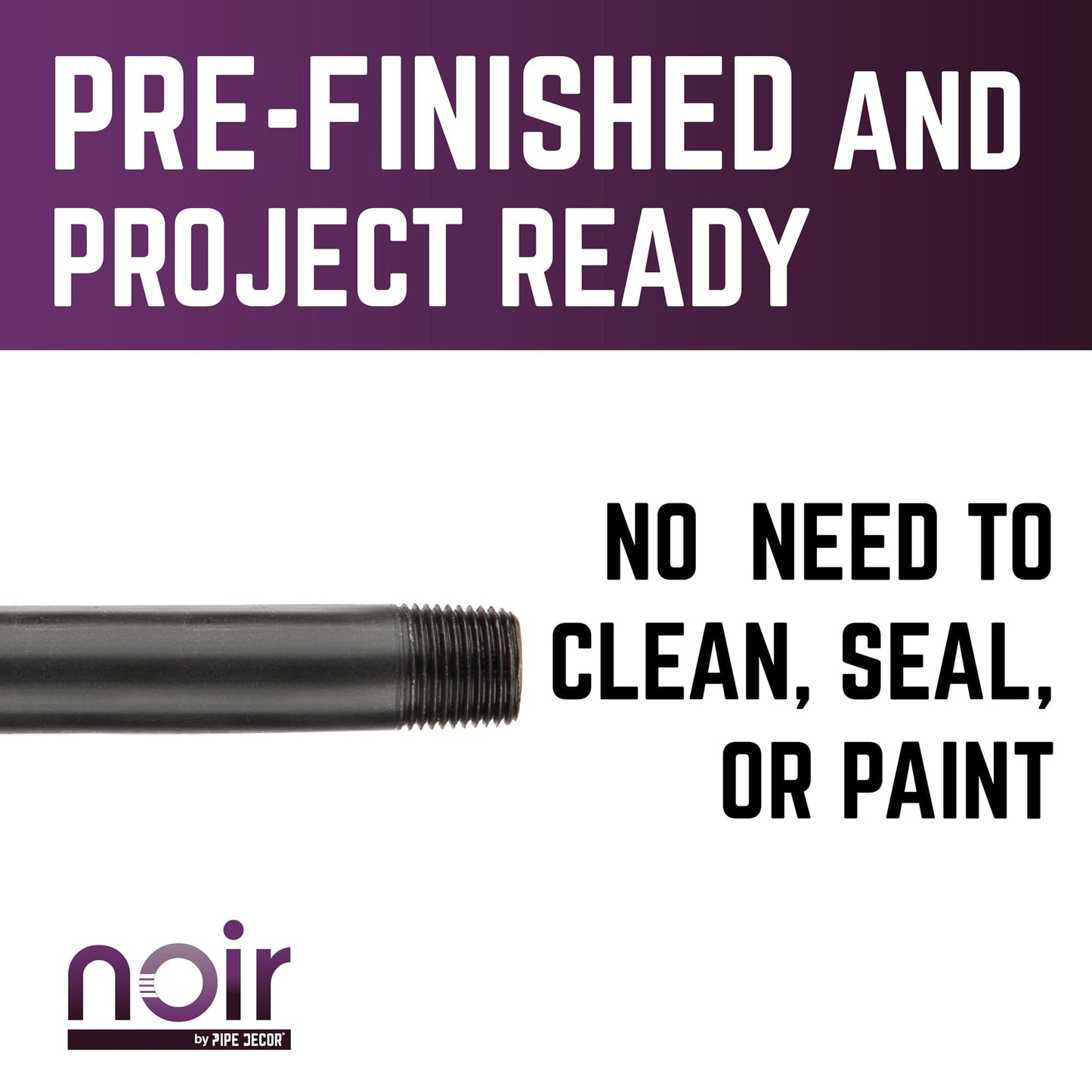 3/4 in. x 18 in. Prefinished Matte Black Pipe