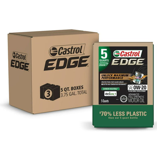 Castrol Edge 0W-20 Advanced Full Synthetic Motor Oil, 5 Quarts Eco Pack, Case of 3 EasyOptionXY LLC