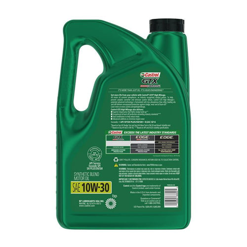 Castrol GTX High Mileage 10W-30 Synthetic Blend Motor Oil, 5 Quarts, Case of 3 EasyOptionXY LLC
