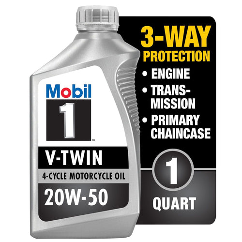Mobil 1 V-Twin Full Synthetic Motorcycle Oil 20W-50, 1 qt EasyOptionXY LLC