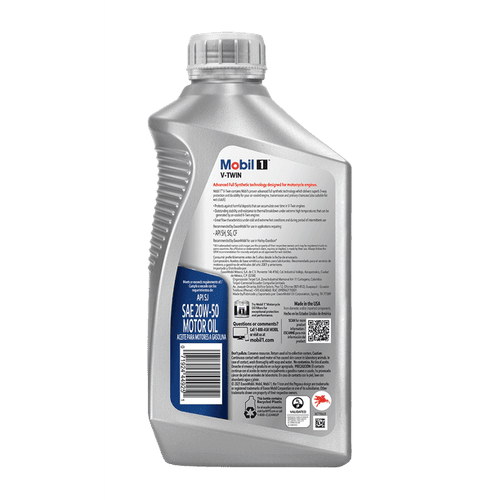 Mobil 1 V-Twin Full Synthetic Motorcycle Oil 20W-50, 1 qt EasyOptionXY LLC