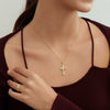 Cross and Crown of Thorns Faith Pendant Necklace vanimy