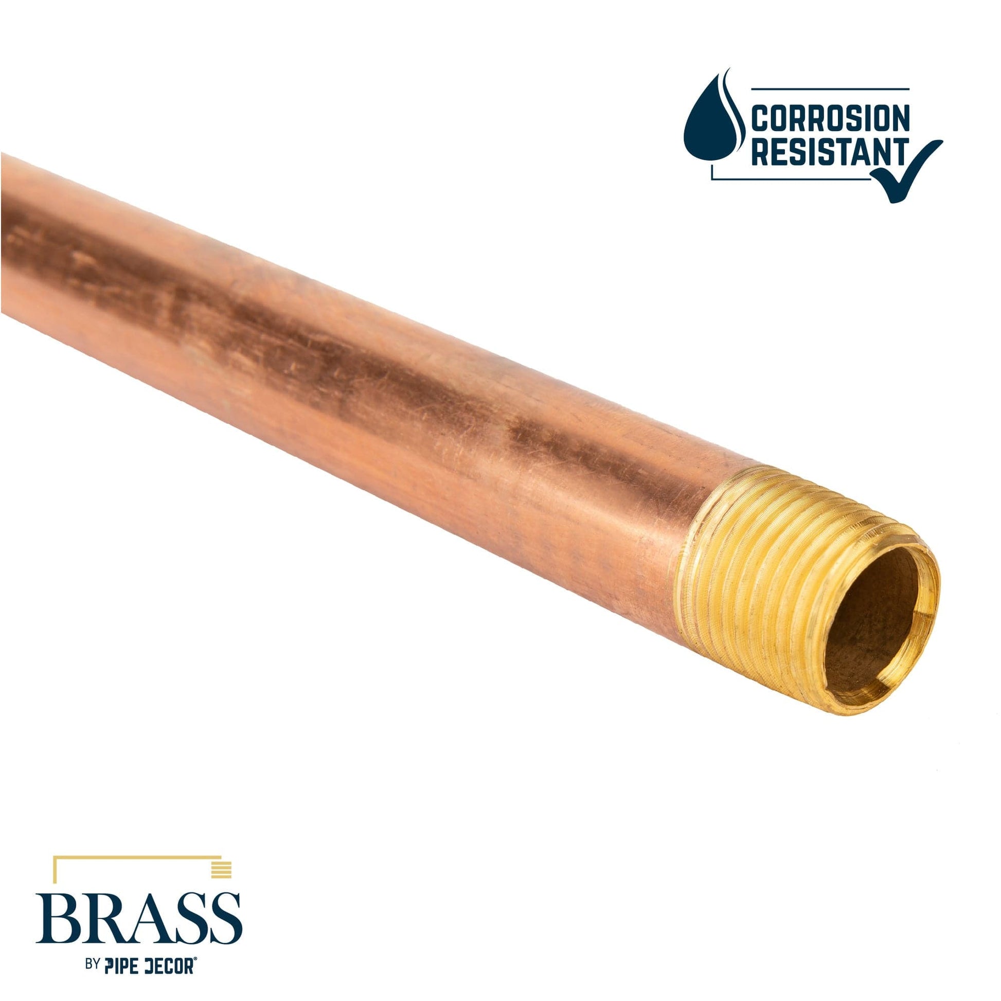 1/2 in. x 12 in. Red Brass Pipe PIPE DECOR