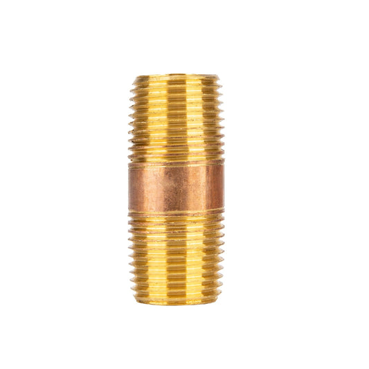 1/2 in. x 2 in. Red Brass Pipe PIPE DECOR
