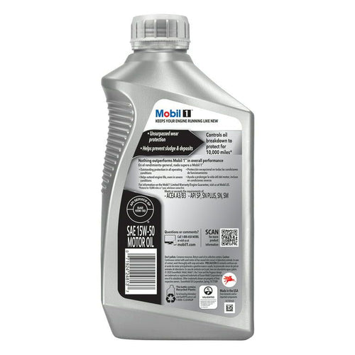 Mobil 1 Advanced Full Synthetic Motor Oil 15W-50, 1 qt EasyOptionXY LLC