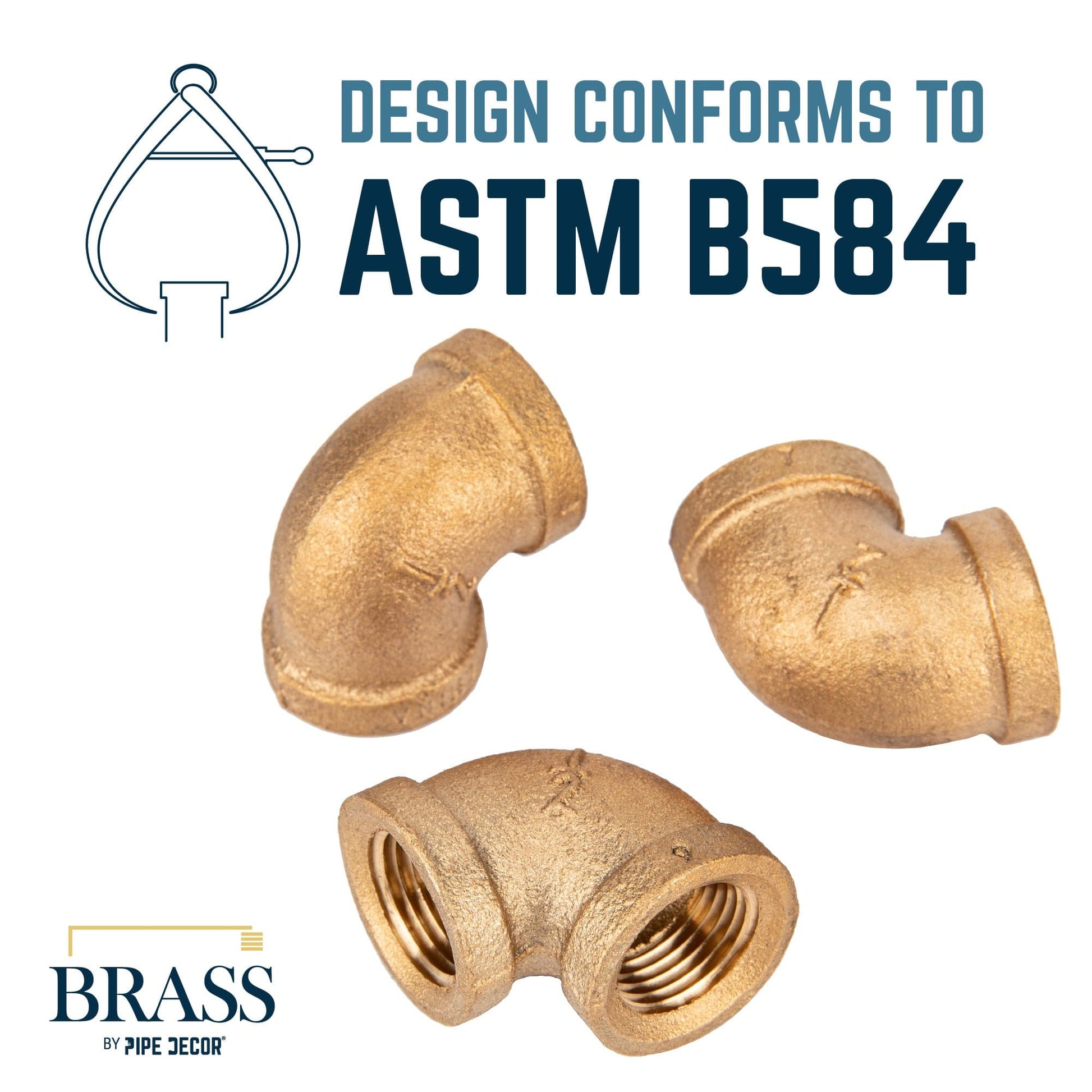 1/2 in. Red Brass 90 Degree Elbow PIPE DECOR