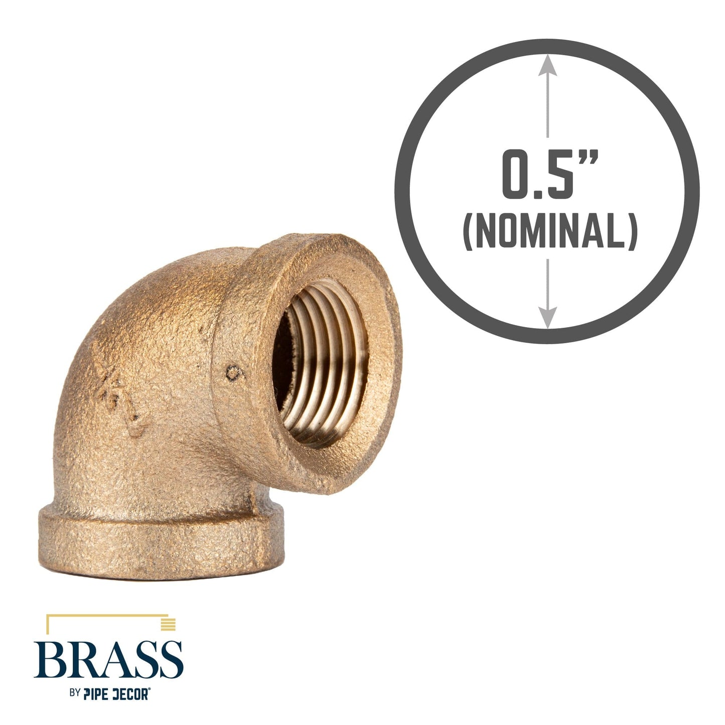 1/2 in. Red Brass 90 Degree Elbow PIPE DECOR