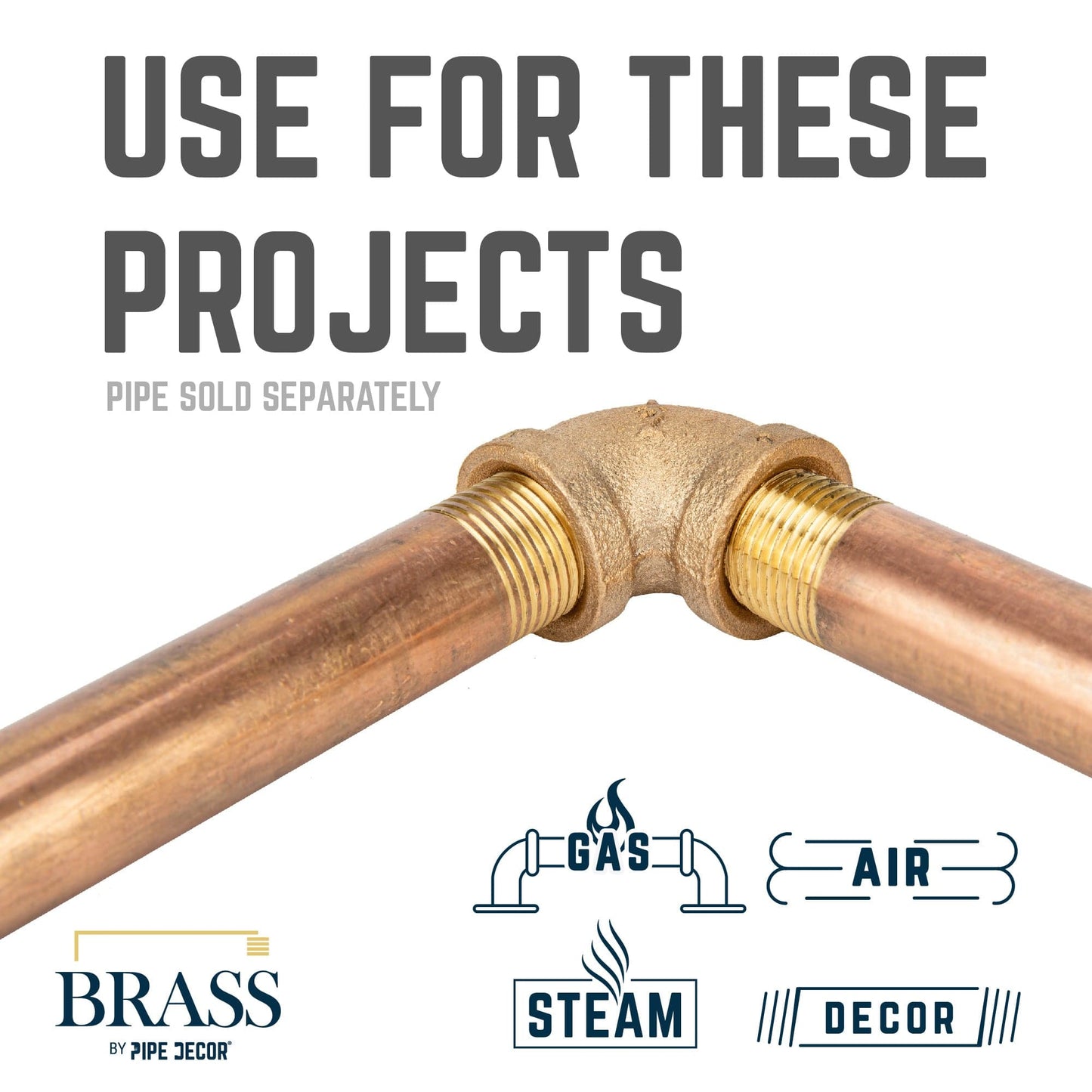 1/2 in. Red Brass 90 Degree Elbow PIPE DECOR