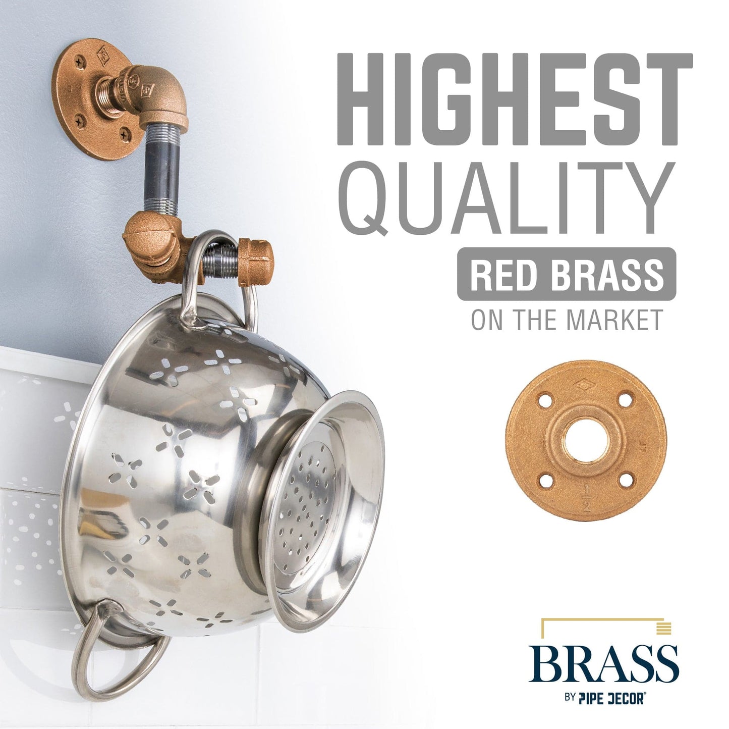 1/2 in. Red Brass Flange PIPE DECOR