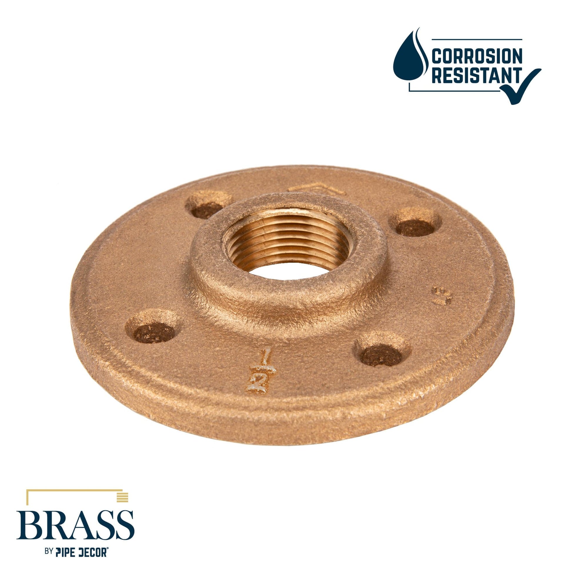 1/2 in. Red Brass Flange PIPE DECOR