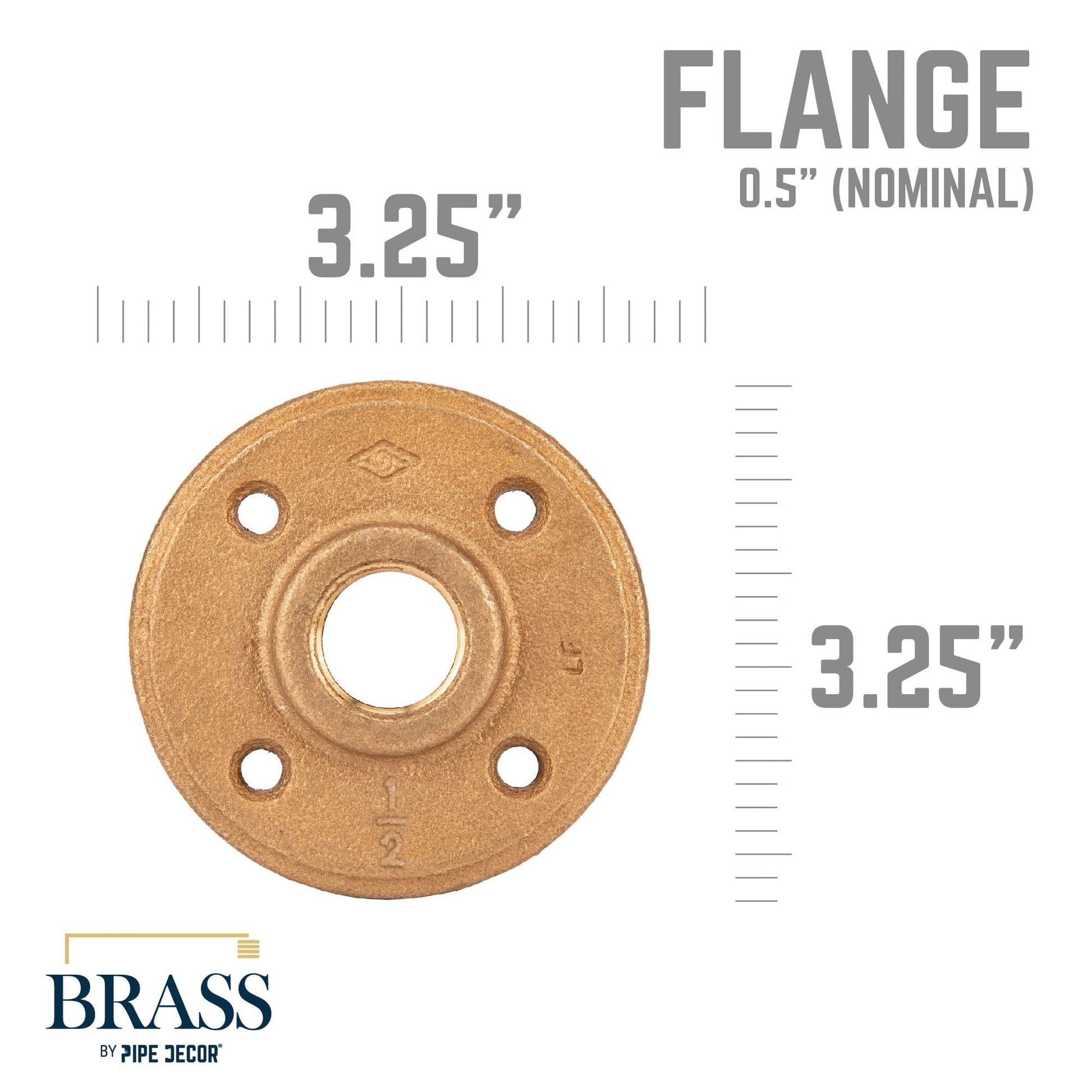 1/2 in. Red Brass Flange PIPE DECOR