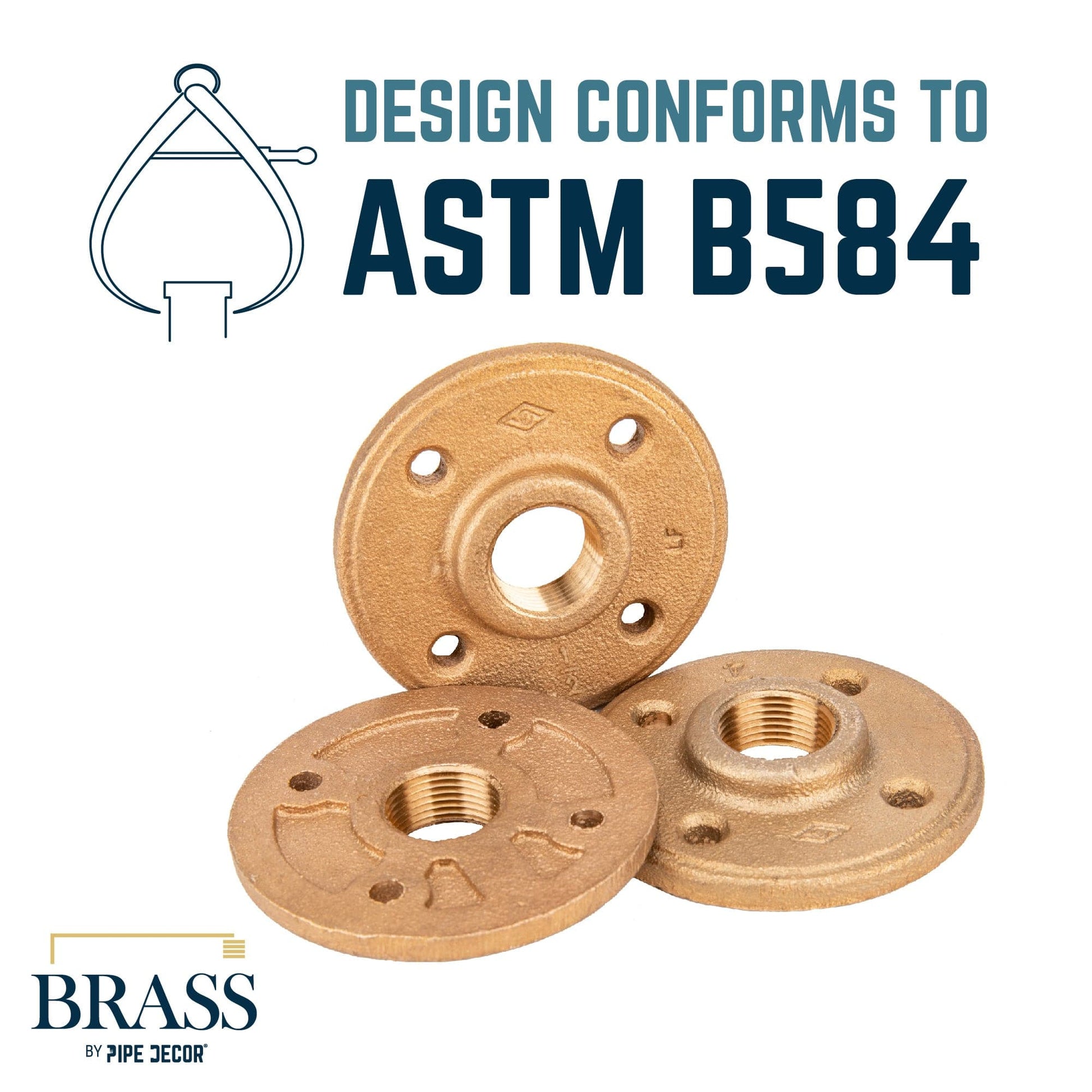 1/2 in. Red Brass Flange PIPE DECOR
