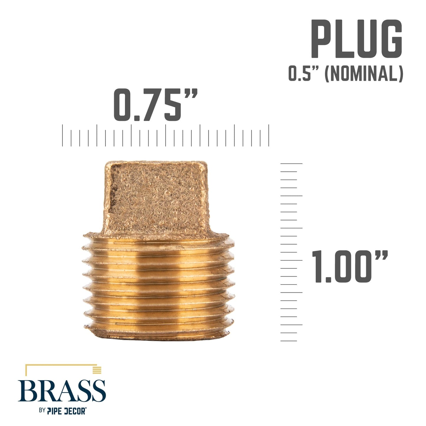 1/2 in. Red Brass Plug PIPE DECOR
