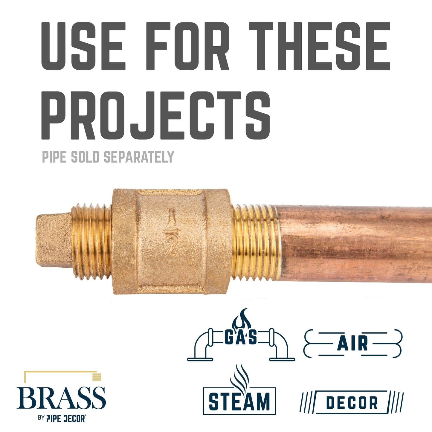 1/2 in. Red Brass Plug PIPE DECOR