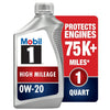 Mobil 1 High Mileage Full Synthetic Motor Oil 0W-20, 1 qt EasyOptionXY LLC