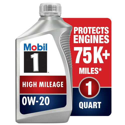 Mobil 1 High Mileage Full Synthetic Motor Oil 0W-20, 1 qt EasyOptionXY LLC