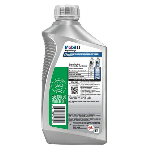 Mobil 1 High Mileage Full Synthetic Motor Oil 10W-30, 1 qt EasyOptionXY LLC