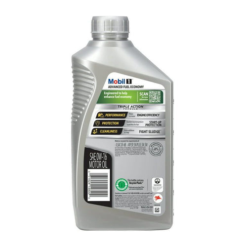 Mobil 1 Advanced Fuel Economy Full Synthetic Motor Oil 0W-16, 1 qt EasyOptionXY LLC