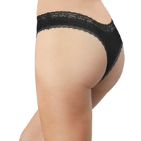 V-Front Modal Thong with Lace 3 Pack Love Libby Panties