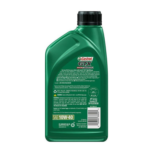 Castrol GTX High Mileage 10W-40 Synthetic Blend Motor Oil, 1 Quart EasyOptionXY LLC