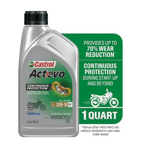 Castrol Actevo 4T 20W-50 Part Synthetic Motorcycle Oil, 1 Quart EasyOptionXY LLC