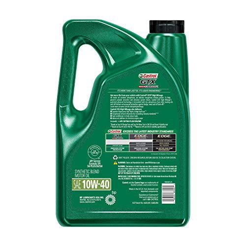 Castrol GTX High Mileage 10W-40 Synthetic Blend Motor Oil, 5 Quarts, Case of 3 EasyOptionXY LLC