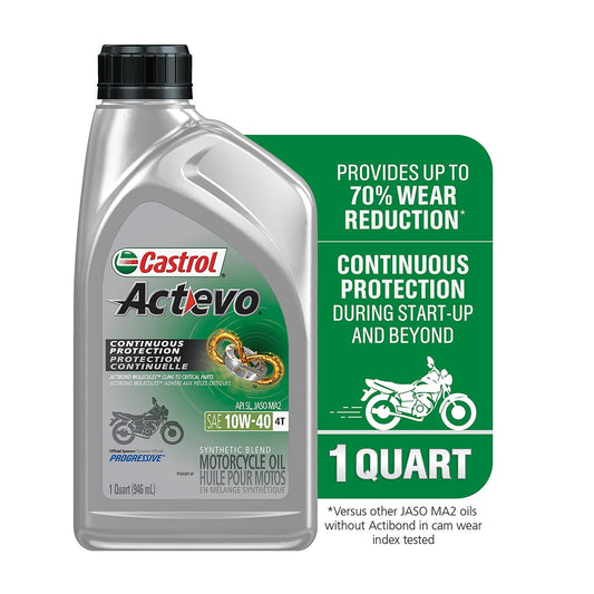 Castrol Actevo 4T 10W-40 Part Synthetic Motorcycle Oil, 1 Quart EasyOptionXY LLC