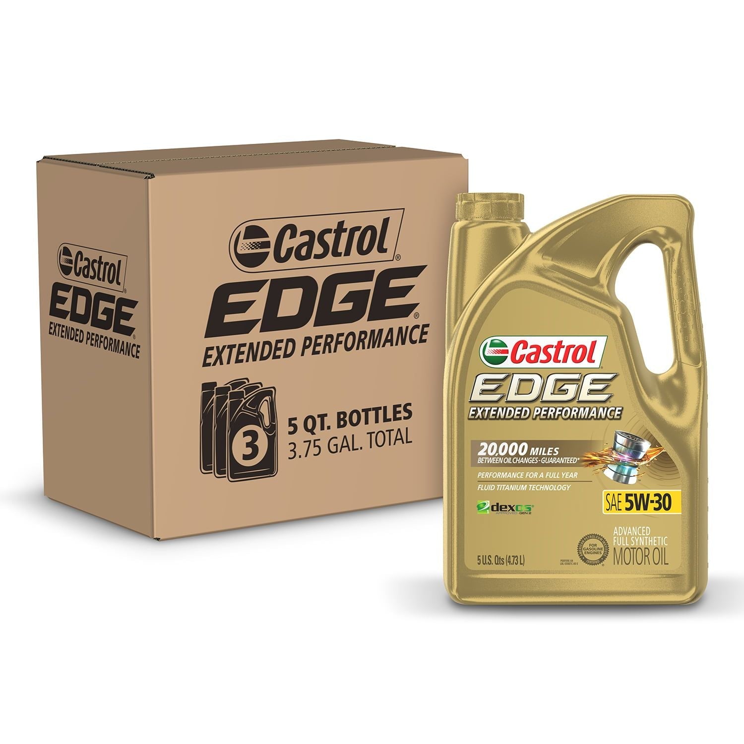 Castrol Edge Extended Performance 5W-30 Advanced Full Synthetic Motor Oil, 5 Quarts, Case of 3 EasyOptionXY LLC
