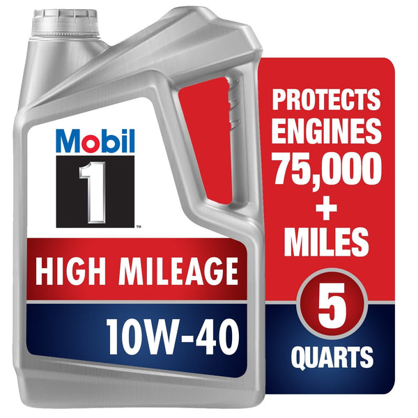 Mobil 1 High Mileage Full Synthetic Motor Oil 10W-40, 5 qt EasyOptionXY LLC