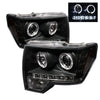 Spyder Ford F150 09-14 Projector Headlights Halogen Model- LED Halo LED Blk PRO-YD-FF15009-HL-BK OffRoadUSA.com
